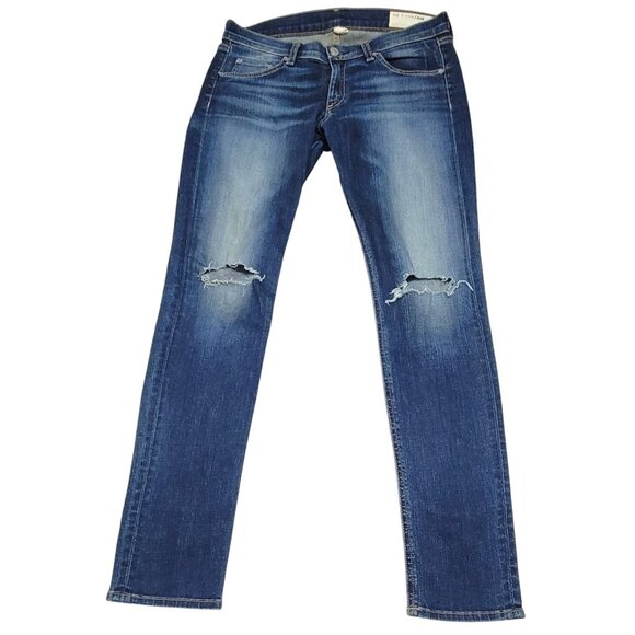 Rag Bone Womens Blue Pacifico Distressed Skinny Denim‎ Jeans Mid Rise Size 30 - Picture 1 of 10